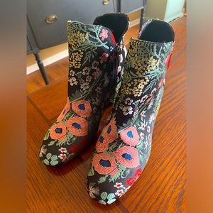 Vince Camuto fabric floral boots
